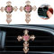 Auto Car Duft Autoduft Zubehör Deko Autozubehör Dekoration Innenraum Innen Accessories Lüftungsschlitz Glücksbringer Frauen Bling Kreuz Kruzifix, 2 Stück