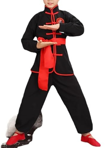 HEARTTOUCH Completi da allenamento per bambini Kung Fu Uniformi per arti marziali cinesi Abbigliamento set per ragazzi e ragazze Tradizionale Tai Chi Wushu Costumi da performance Abbigliamento