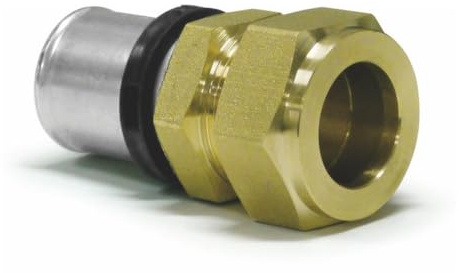 Sanpro Pressfitting Übergang Kupferrohr - Klemmverschraubung, Größe 32x3 - Abgang 28 mm
