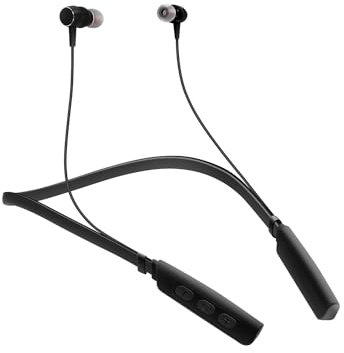 JINGHAO Amplificateur auditif rechargeable Casque de cou Dispositif de conversation, autonom de 80 heures (noir)