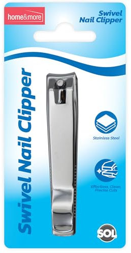 SOL 1pk Heavy Duty Toenail Clippers - Swivel Nail Clipper with Precision Cutting Edge - Stainless Steel Nail Cutter for Men & Women - Ergonomic Grip, Compact Design for Travel & Grooming