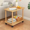 Napacoh Small Side Table on Wheels, Storage Side Table for Living Room, Narrow Bedside Table Coffee Tables for Living Room (Wood)
