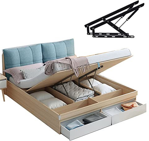 Klappbett-Hebemechanismus,Gasfedern,Gasfeder,Hebemechanismus FüR Schwere BettkäSten,MöBel Gasdruckfeder,Softclose NachrüSten,Hydraulisches Betthebescharnier,Pneumatikstange für Bettkastenrahmen