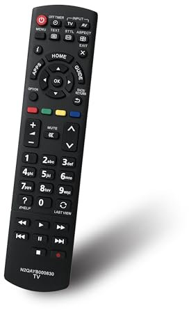 N2QAYB000830 Replacement Remote Control for Panasonic Viera LCD LED TV TX-39ASW504 TX-42AS500E TX-42AS600EW TX-L42E6EK TX-L24XW6 TX-L32BL6B TX-L32BL6E TX-L50BL6B TX-L50BLW6