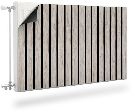 Muralo Heizkörperverkleidung, magnetische Heizkörperabdeckung für Plattenheizkörper aus Stahl oder Blech - Geruchlos und sicher für Gesundheit - Holzlamellen Br.100cm x Hö.60cm