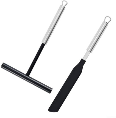 2Pcs Comfortable Grip Crepe Maker Set, Stainless Steel Crepe Distributors