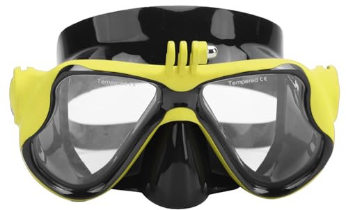 Schnorchel-Tauchmaske, Tauch-Gesichtsabdeckung, Action-Kamera-Taucherbrille mit Professioneller Verhinderung Von Nebel, Gehärtetem Objektiv mit Halterung Zum Tauchen, Schnorcheln