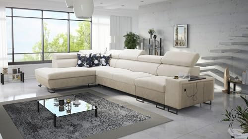 Ecksofa Melani XI Mini 350x220cm - Schlaffunktion - Bettkasten - L-Form - Couch - Eckcouch - Schlafsofa - Wohnlandschaft - Sofa - Polstersofa - Couch - Freya210.02+ KunstlederTauro8203 - Links - 26