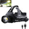 SIDARK Stirnlampe LED Wiederaufladbar 100000 Hohe Lumen, Superhelle 9000mAh Akku Kopflampe mit 5 Lichtmodi & IPX7 Wasserdicht & Zoombar, 90° Einstellbar Stirnlampen für Camping, Angeln, Notfälle