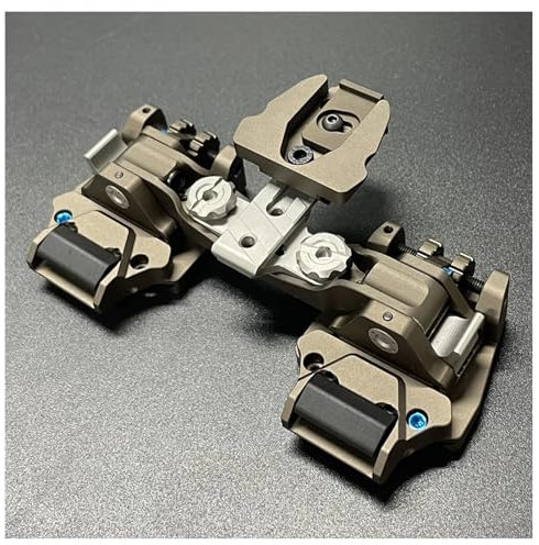 SUZLAZYR PVS-14 Leichtgewichtiges Doppelrohr-Montagesystem, Fernglasbrücke NVG-Halterung, Nachtsichtbrille Nachtsichtadapter für PVS 14 Nachtsicht-Monokular oder Binokular,Sand