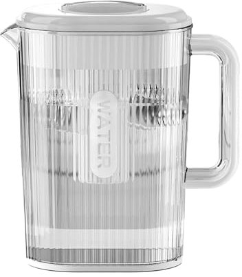 Pitcher with Lid, Pitcher Jug, Jug with Lid, Unbreakable Juice Container, Water Pitcher with Filter Compartment, Heat-Resistant Water Pitcher, Hot and Cold Water Pitcher for Home Kitchen