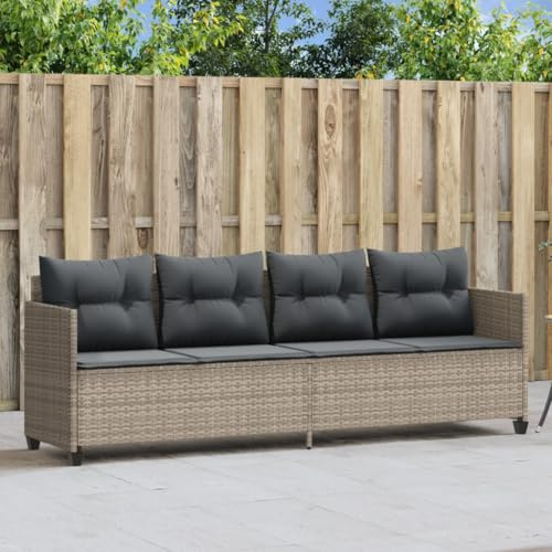 IKAYAA Gartensofa Rattan Sofa 3 Sitzer Garten Lounge Sofa Outdoor Gartenbank Sitzbank Balkon Lounge Klein Balkonmöbel Rattansofa Couch Bank Sitzecke Loungemöbel Balkon Möbel Gartenlounge