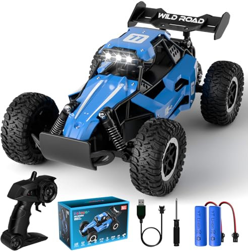 ifollower Ferngesteuertes Auto 20KM/H, Rc Car Offroad mit Licht, 1:16 Fernbedienung Autos, 2.4G 2WD High Speed Drift Monstertruck für Kinder ab 3 bis 12 Jahren
