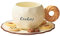 320ml Creative Biscuit Coffee Mug Plate Set,Oatmeal Milk Breakfast Cup,Afternoon Tea Dessert Cup Water Cup for Girls, Yellow
