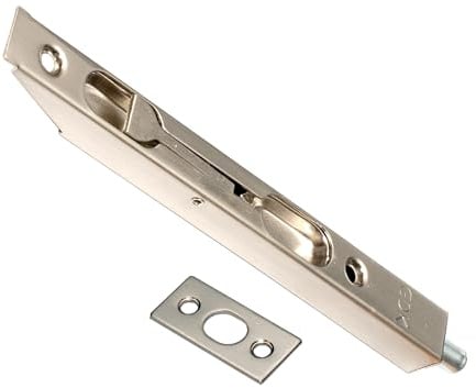 MICEL - 92434 - Perno da incasso per porte e finestre, in acciaio, bordo quadrato, finitura nichel satinato, 160 x 16 x 14 mm