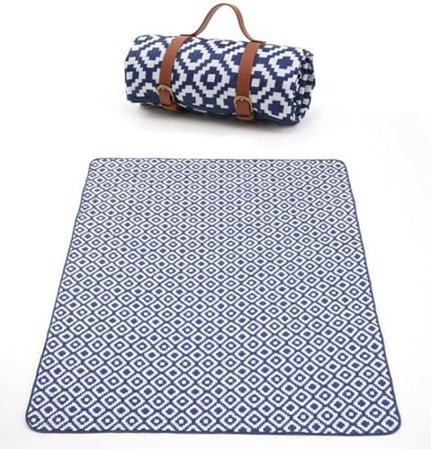 Picknickdecke, groß, wasserdicht, tragbar und faltbar, Picknickmatte mit Tragegurt für Camping, Park, Outdoor, maschinenwaschbar, Ultraschall-Picknickmatte, Picknickdecken, Picknickdecken (200 x 200