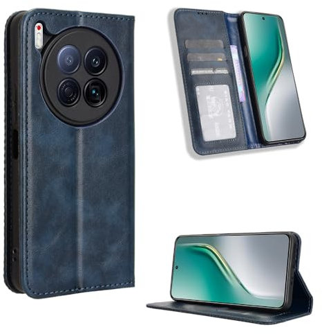 Tecno Camon 40 Premier 5G Coque [Étui Portefeuille] [Fonction Support] [Slots pour Cartes] [Couverture à Rabat Magnétique] Compatible avec Le Smartphone Tecno Camon 40 Premier 5G(Bleu)