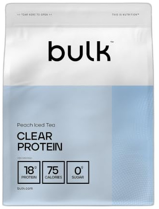 Bulk Clear Protein, Peach Iced Tea, 400 g | Whey & Collagen Blend, 20 Servings, 18g Protein, 5g BCAAs, Fast Absorption, Supports Muscle Growth