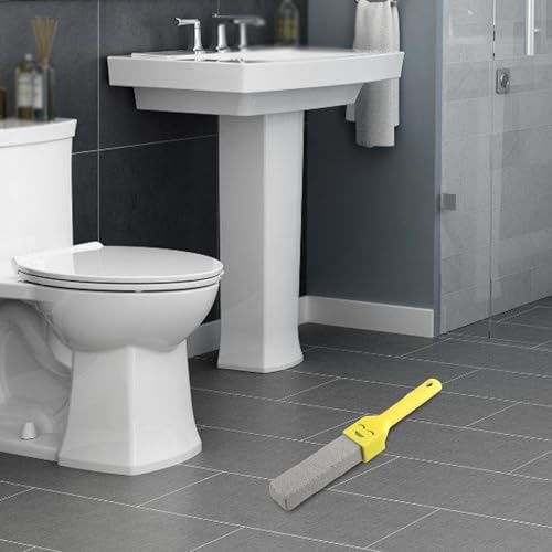 Besttoolifes Natural Pumice Stone Toilet Cleaner Brush Easy Hold Stain Remover For Toilets Sinks Bathtubs(YELLOW)