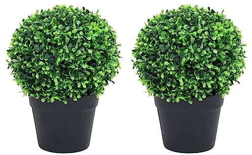 Générique Plantes de buis Artificiel 2 pcs avec Pots Boule Vert 27 cm,Maison & Jardin,Décorations,Fleurs & Plantes artificielles,Vert,2.6 KG,336520