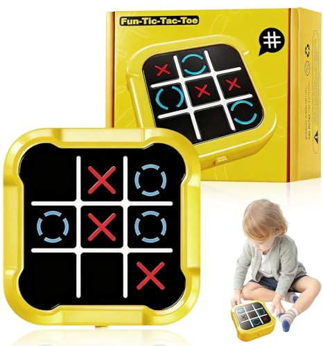 Elektronisch Tic Tac Toe Spiel, Tic Tac Toe Spiel, Brettspiel Familietragbare Reisespiele, 3 4 5 6 Jahre Lernspielzeug Reisespiel