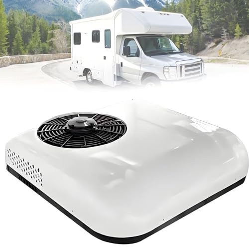 AiODiO Aire Acondicionado eléctrico Universal para Techo de camión, Caravana, Remolque, Barco, Autocaravana, Tractor, etc. White-24V