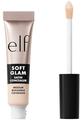 e.l.f. Soft Glam Satin Concealer, mittlere Deckkraft für Unreinheiten und Augenpartie, setzt sich nicht ab, langanhaltend, vegan und tierversuchsfrei, 10 Fair Cool