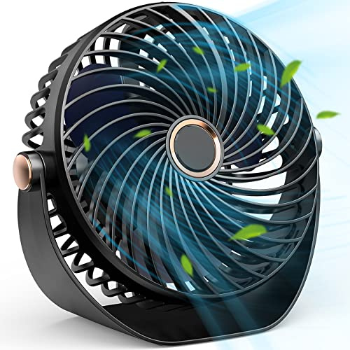 Wopigh Ventilateur de Bureau USB, Ventilateur Portable Silencieux à 5 Vitesses, Mini Nesk Fan Réglable à 360°, Petit Nesk Fan Puissant pour Bureau, Maison, Chambre, Voiture