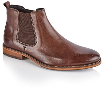 Silver Street London Men's Leather Argyll Chelsea Boot, Brown, 9 UK