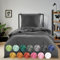 wometo Bettwäsche Renforce Stone-Washed 135x200 & 80x80 100% Baumwolle - dunkelgrau OekoTex weich modern Used-Look Leinen-Optik