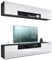 Vladon Wohnwand Mogan, Schwarz matt/Weiß Hochglanz - Moderne Anbauwand bestehend aus 2 TV-Boards (181 x 147 x 35 cm)