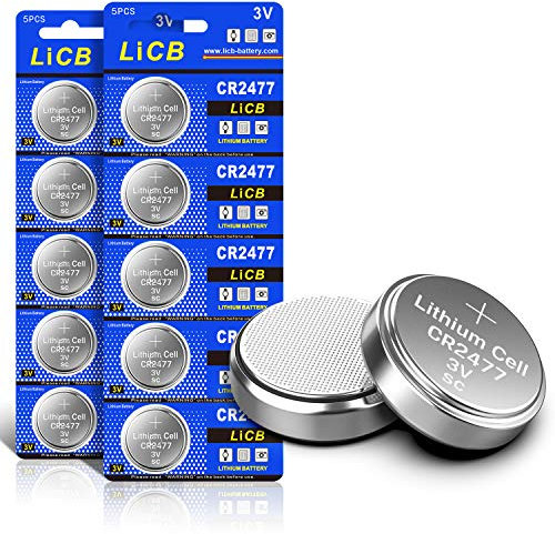 LiCB 10 PCS CR2477 3V Lithium Batteries