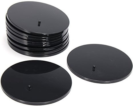 Tutoy 10pcs Round Black Abs Figures Stand Display Base For 6-8 Inch Action Figures