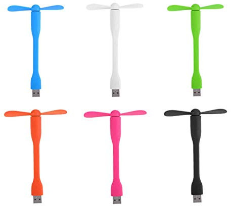 Simmpu Mini Ventilador USB Silencioso y Flexible - Portátil de Refrigeración para Viaje - Compatible Con Cualquier Puerto USB