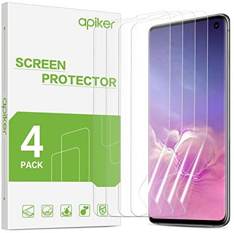 apiker - Protector de pantalla compatible con Samsung Galaxy S10 (6,1 pulgadas), transparente HD, alta sensibilidad táctil, cobertura máxima