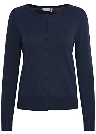 fransa FRZubasic Damen Strickjacke Feinstrick Cardigan Strickcardigan mit Rundhalsausschnitt und Knopfleiste