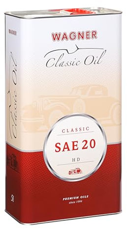 WAGNER Einbereichs-Motoröl Classic SAE 20 HD - API SH/CF-4, Motorenöl Hochlegiert & Mineralisch | Oldtimer, Motorrad & Nutzfahrzeuge mit 2-/4-Takt Benzin-&Dieselmotoren, 5 Liter Motoröle für Autos