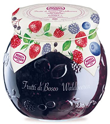 Menz&Gasser Confettura Extra di Frutti di Bosco Edel, con Frutta di Alta Qualità in pezzi, 1 Vaso x 620 g