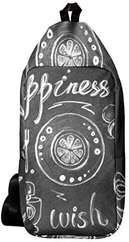 EZIOLY Wish You Happiness Schulter-Rucksack Sling Bag Crossbody Tasche Reise Wandern Tagesrucksack für Männer Frauen