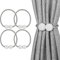 4 soportes magnéticos para cortinas, cuerdas de cortina y alzapaños magnéticos, para decoración del hogar, oficina, decoración de ventanas de hotel (gris)