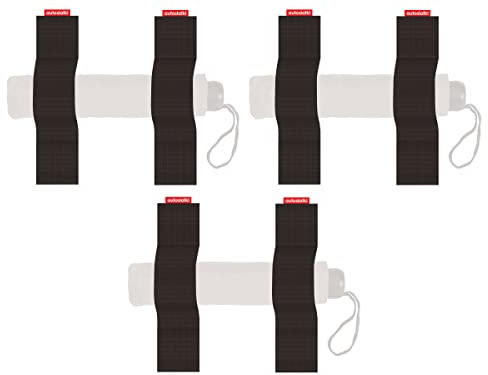 TrunkExpert Auto-Klettverschluss-Streifen drei Sets mit je zwei Stück 20x5x0,3 c, Kofferraum-Organizer, flexibel, widerstandsfähig, schwarz, wasserdicht, zur Fixierung von transportierten Gegenständen