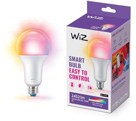 WiZ LED Lampe Tunable White & Color, E27, 150 W, dimmbar, 16 Mio. Farben, smarte Steuerung per App/Stimme über WLAN