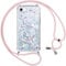 Vauki handyband für iPhone 6/iPhone 6s Hülle mit Band,Silikon Durchsichtig Transparent Flüssig Glitzer mit Kette Kordel Bumper Treibsand Necklace TPU Schutzhülle Case für iPhone 6S