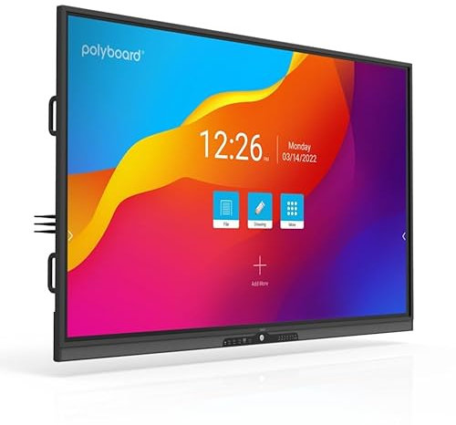 polyboard - Interaktives Whiteboard 86 Zoll (3840x2160 UHD) 2.4G WiFi - Digitales Smart-Board für Klassenzimmer, Präsentation, Büro, Office & Meeting - All-in-One Flipchart Monitor mit Touch-Screen