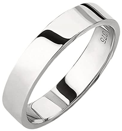 Ardeo Aurum Trauring Unisex Herrenring Damenring aus 375 Gold Weißgold in 5 mm Breite massiv Ehering Verlobungsring Modell 185 Größe 64