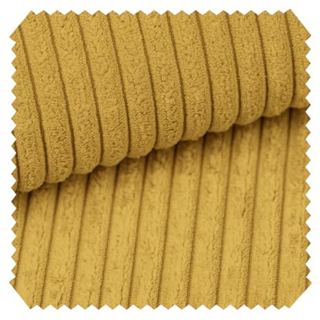novely® PORTO - Polsterstoff in Breitcord-Optik - Ultraweicher Möbelstoff - Pflegeleichte Meterware 1 lfm Farbe: 43 Sonnengelb