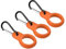 PATIKIL Silicone Water Bottle Clip with Buckle, 3 Pack Drink Holder Hook Keychain Clip Ring for Outdoor Activities Daily Use, Orange Black