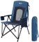 Portal Campingstuhl Faltbar Klappstuhl 180 KG Belastbar mit Hochlehner Camping Anglerstuhl Gartenstuhl Sessel mit Tasche Getrankhalter für Garten Balkon Picknick