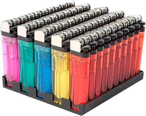 UBOON - 50 x Mecheros Desechables Transparentes de Plástico con Rueda de Piedra: Enciende con Estilo y Comodidad (50)