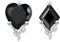 Hifeeled Schwarz Ohrringe Damen 925 Sterling Silber Asymmetrische Ohrstecker für Frauen Original Schmuck Weihnachts Geschenk Ehefrau Tochter